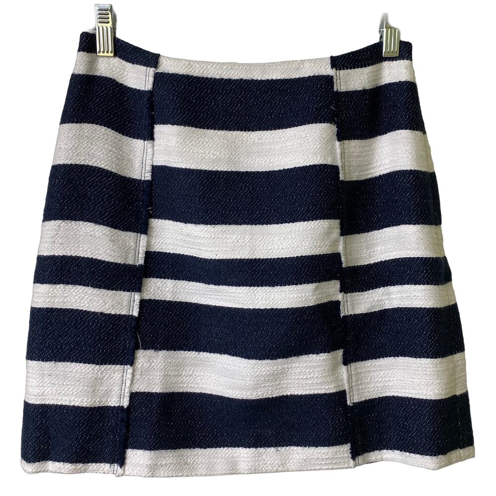 Ann Taylor Loft Size‎ 0 Petite Academia Navy and White Stripe  Skirt (2459)
